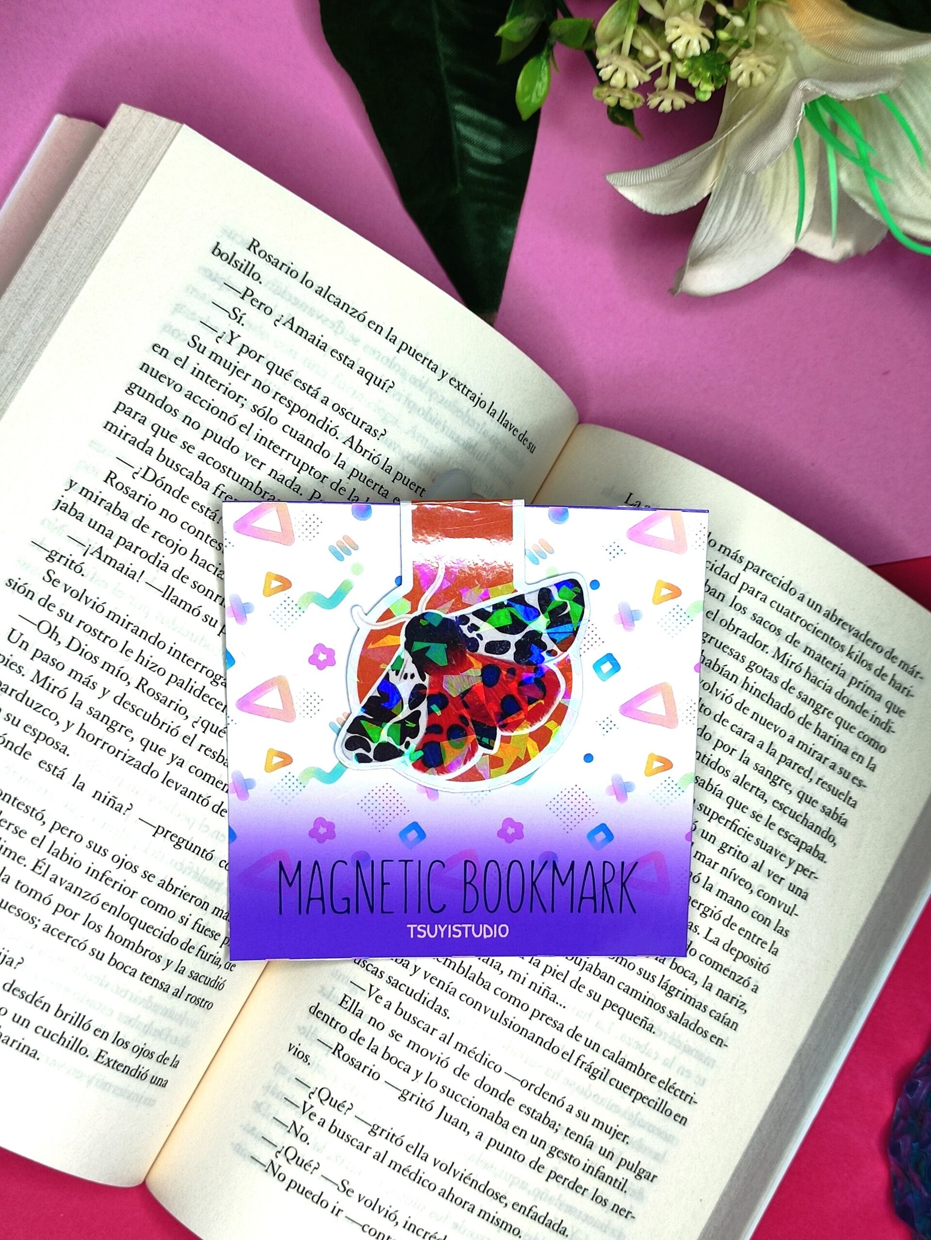 Marcapáginas magnético de Mariposa Nocturna Arctia Caja - 2