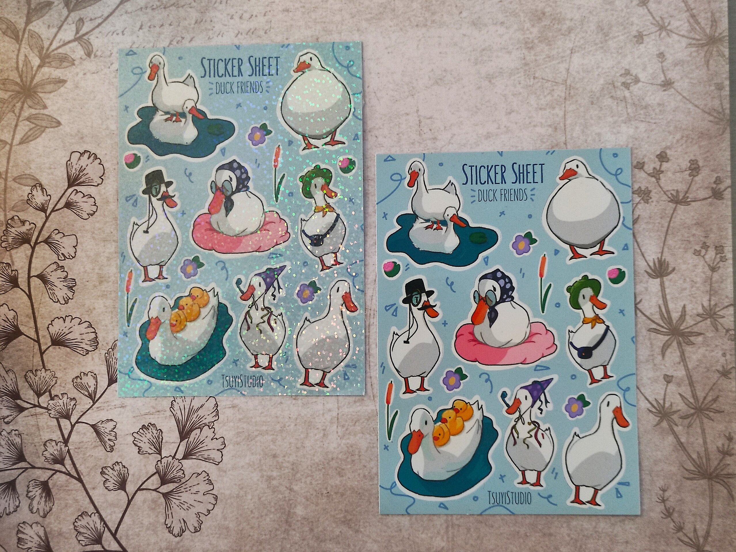 Hoja de pegatinas de patitos - 1