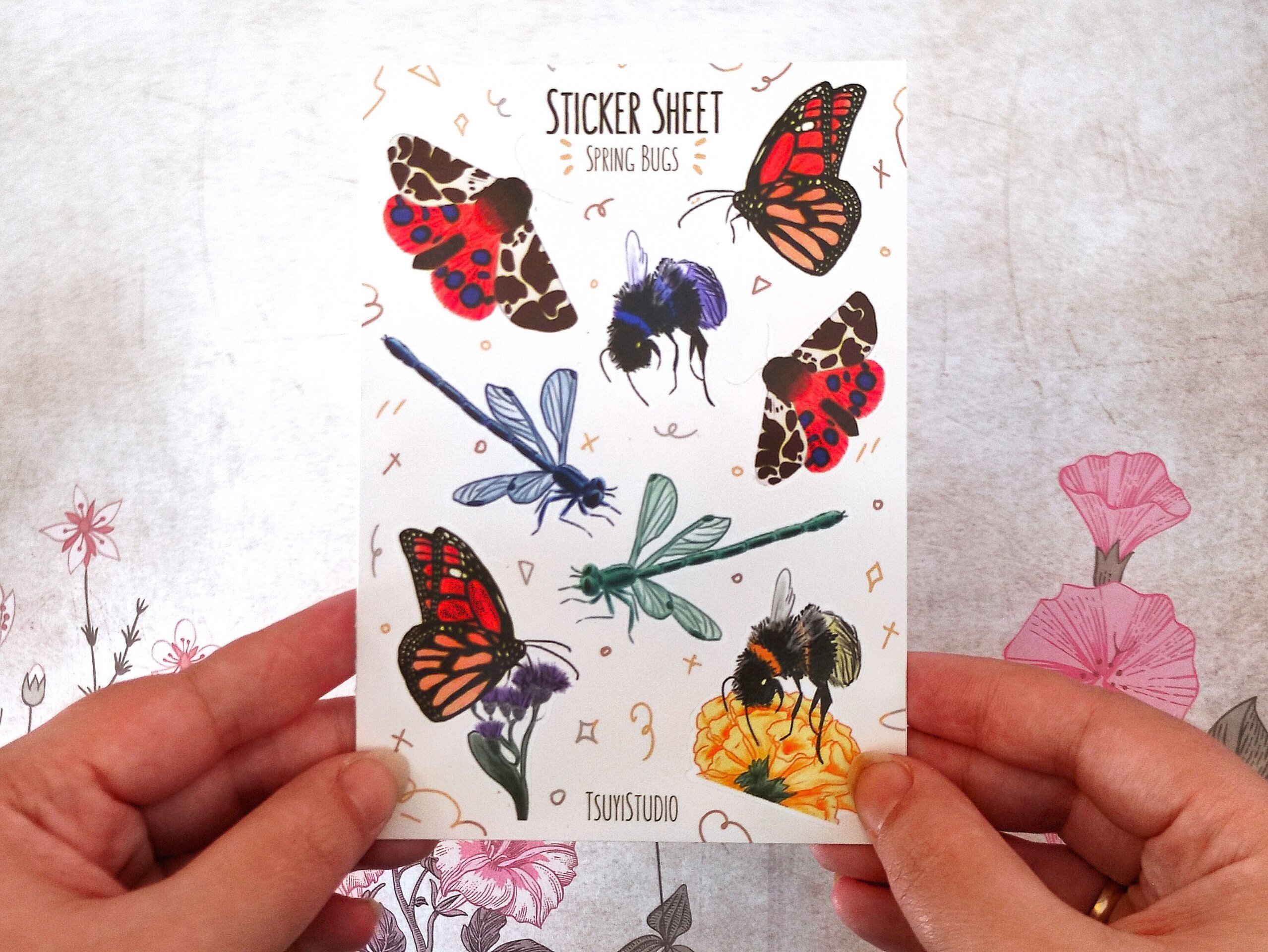 Hoja de pegatinas de insectos - 4