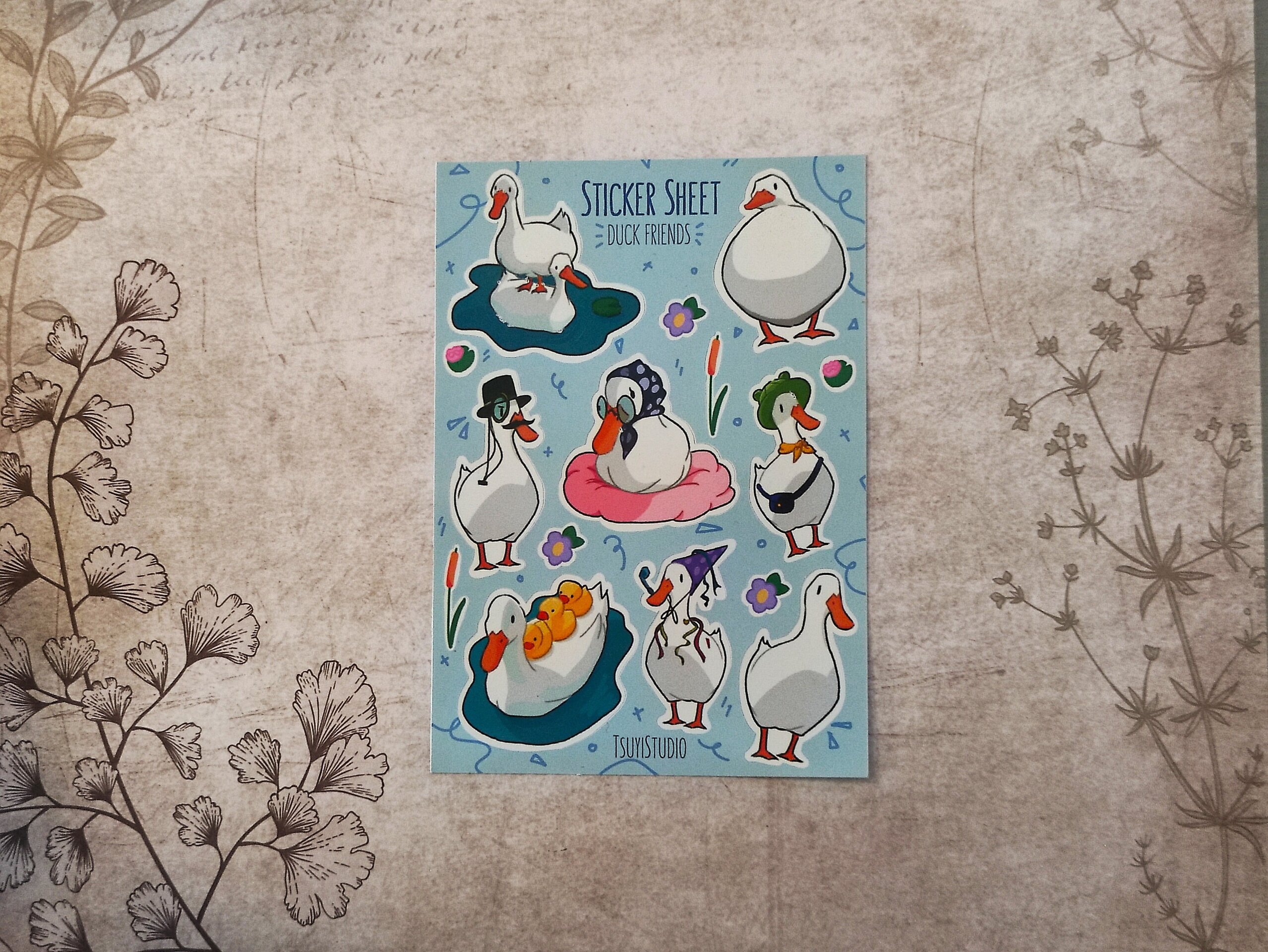 Hoja de pegatinas de patitos - 6