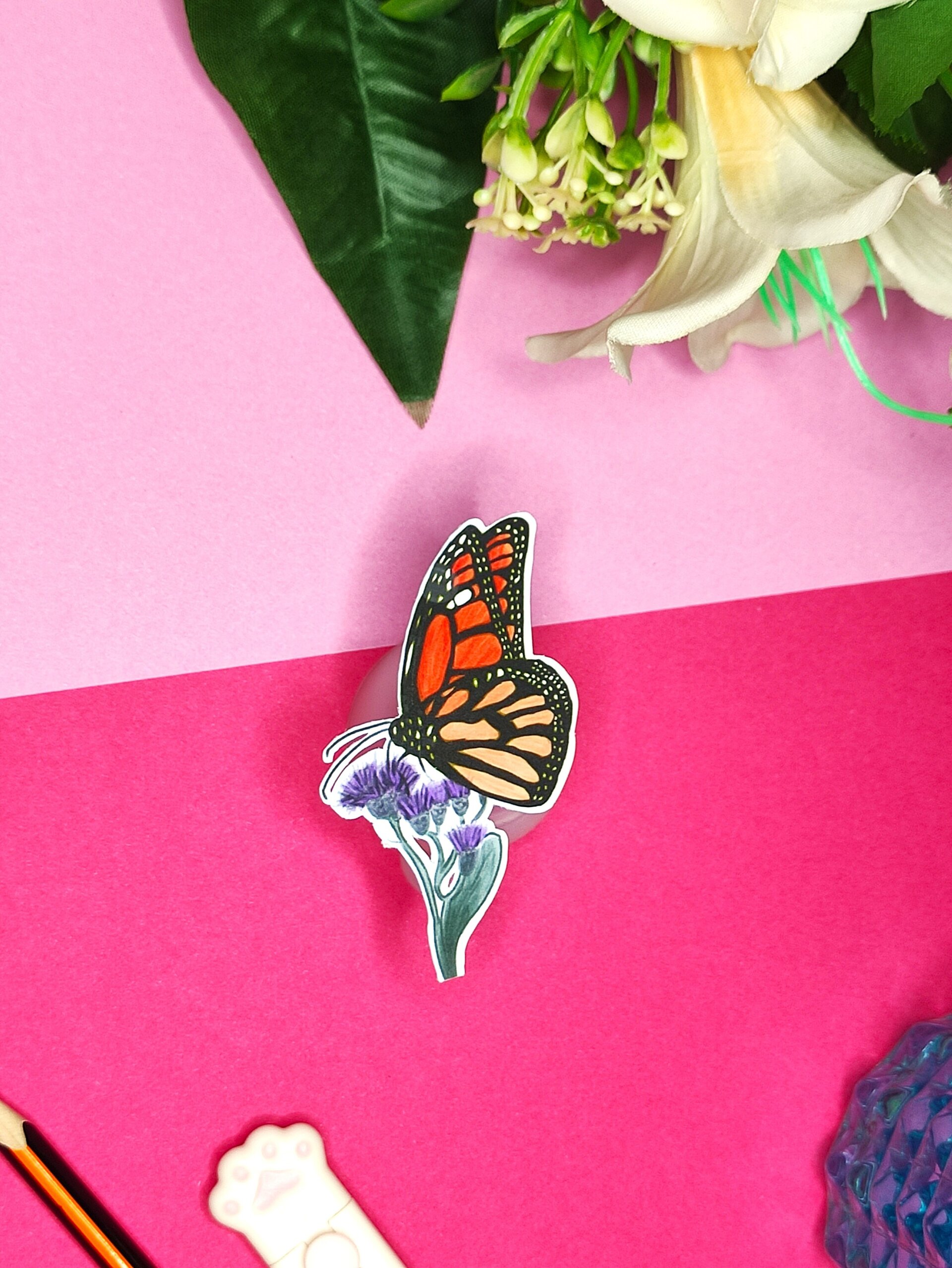 Pegatina de vinilo Mariposa Monarca - 1