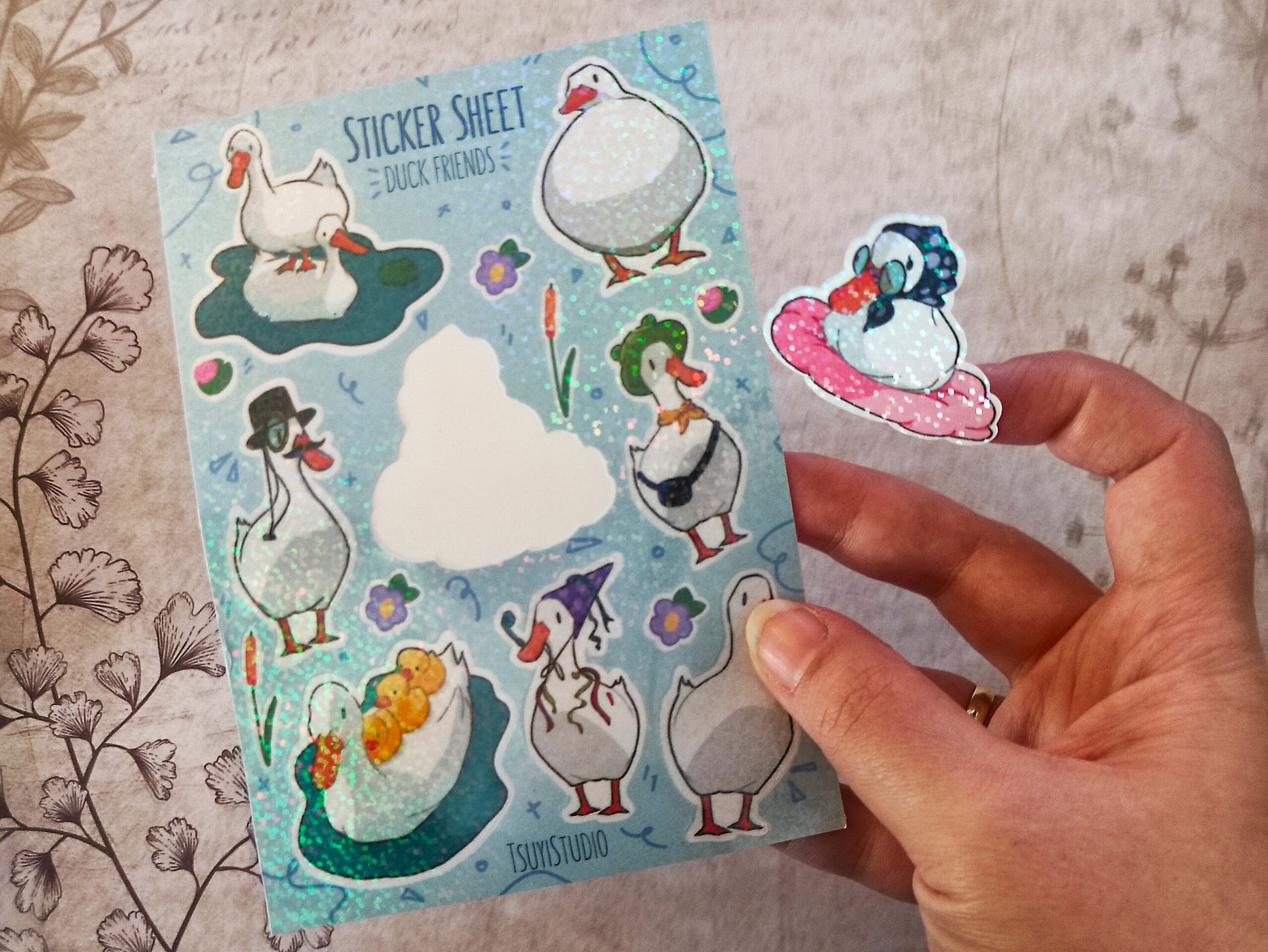 Hoja de pegatinas de patitos - 5