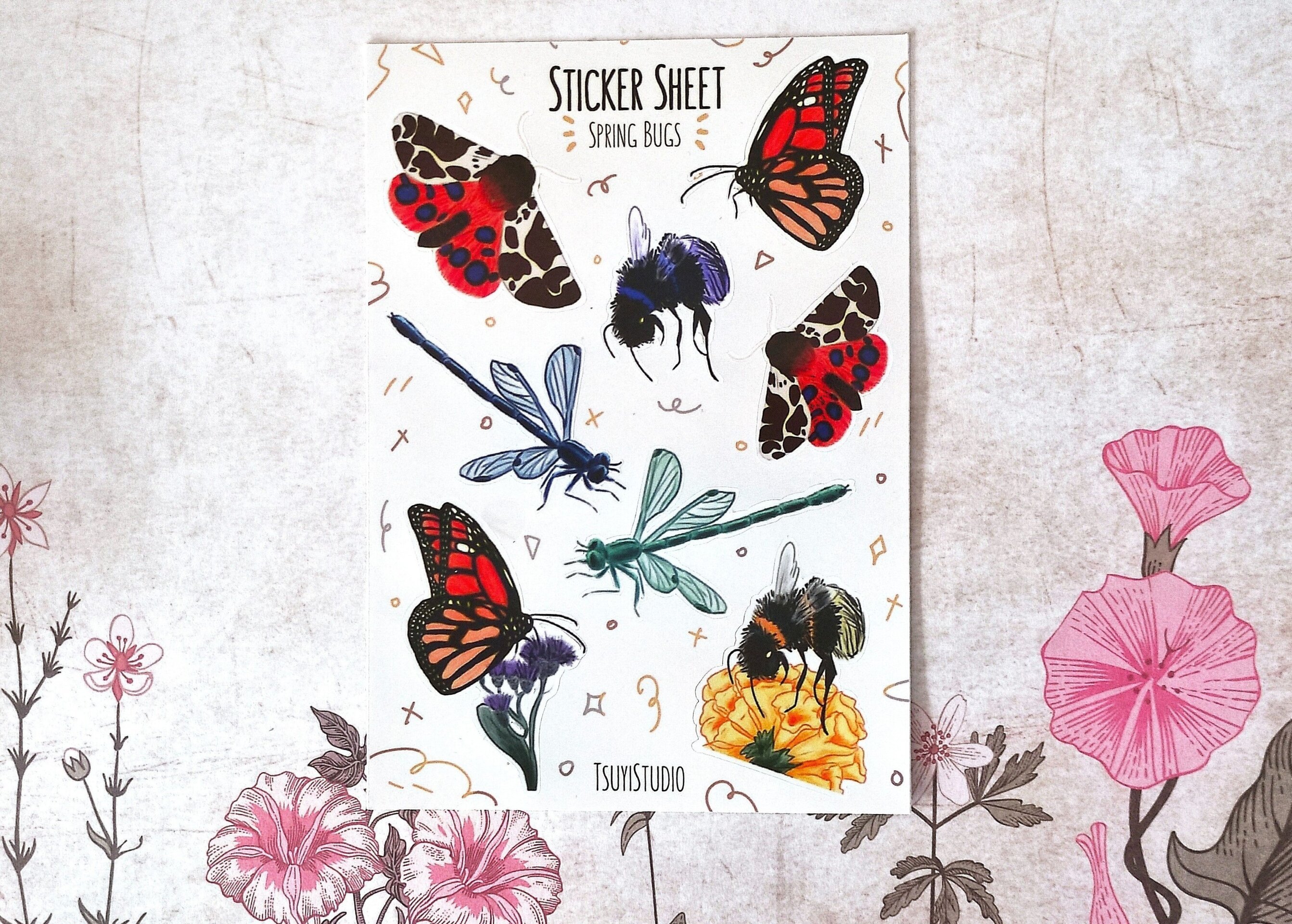 Hoja de pegatinas de insectos - 5