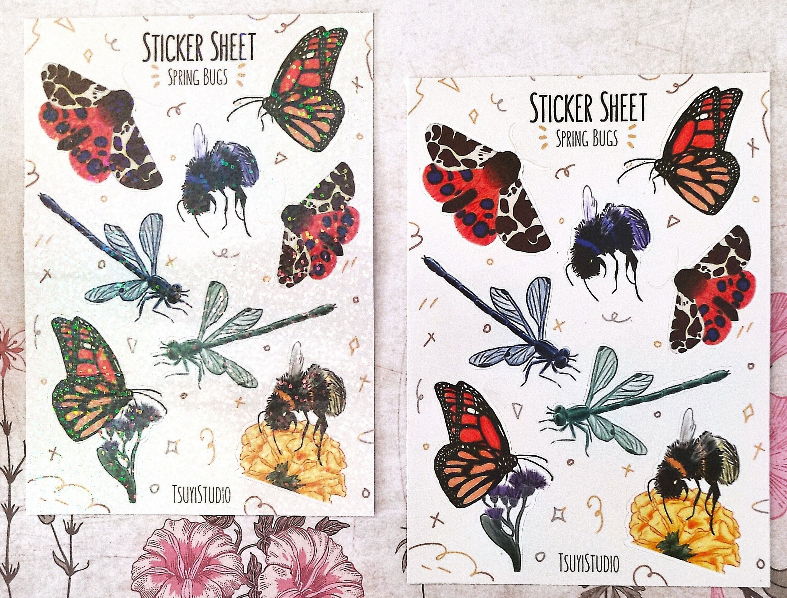 Hoja de pegatinas de insectos - 1